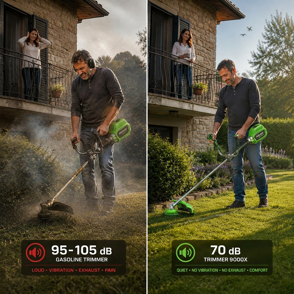 Decespugliatore silenzioso per giardino